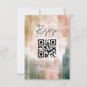 Abstract Modern Fall Boho Wedding RSVP Card