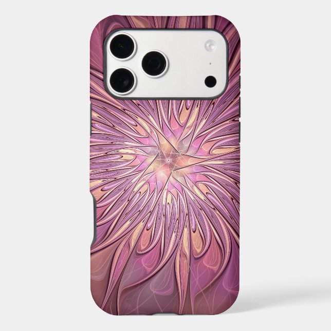 Abstract Modern Floral Fractal Art Berry Colours (Back)