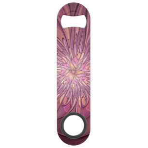 Abstract Modern Floral Fractal Art Berry Colours Bar Key