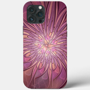 Abstract Modern Floral Fractal Art Berry Colours iPhone 13 Pro Max Case