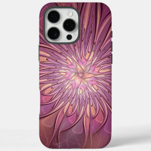 Abstract Modern Floral Fractal Art Berry Colours iPhone 16 Pro Max Case
