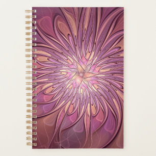 Abstract Modern Floral Fractal Art Berry Colours Planner