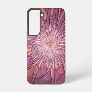 Abstract Modern Floral Fractal Art Berry Colours Samsung Galaxy Case