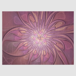Abstract Modern Floral Fractal Art Berry Colours  Tissue Paper
