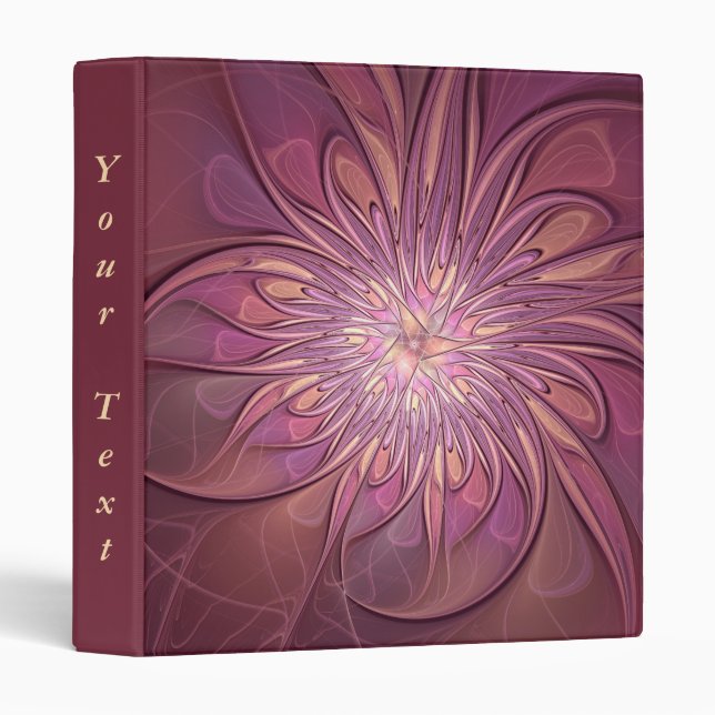 Abstract Modern Floral Fractal Berry Colours Text Binder (Front/Spine)