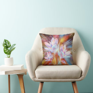 Abstract Modern Flowers artwork Throw Pillow