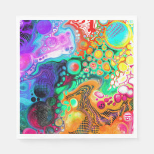 Abstract Modern Fluid Art Napkin