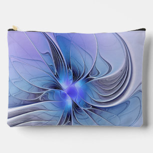Abstract Modern Fractal Art Lavender Blue Accessory Pouch