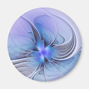 Abstract Modern Fractal Art Lavender Blue Magnet