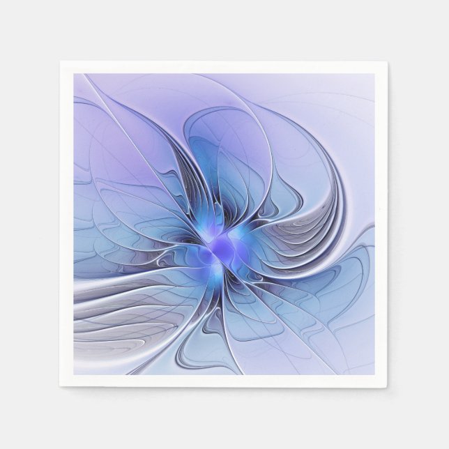 Abstract Modern Fractal Art Lavender Blue Napkin (Front)