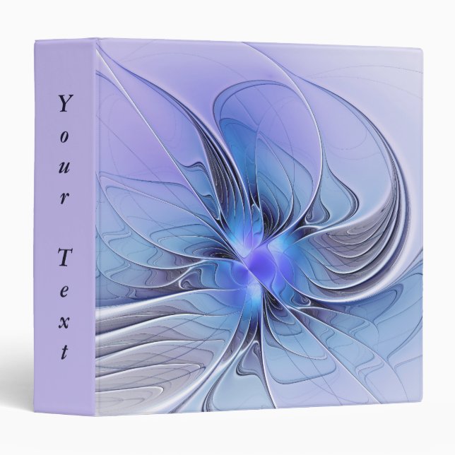 Abstract Modern Fractal Art Lavender Blue Text Binder (Front/Spine)