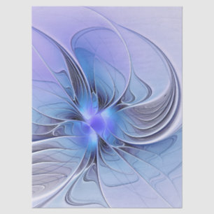 Abstract Modern Fractal Art Lavender Blue Tissue Paper