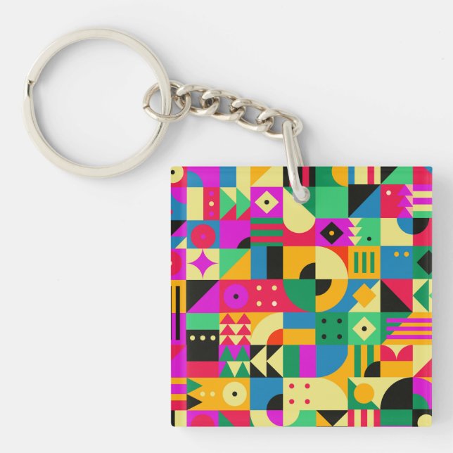 Abstract Modern Garden Keychain (Front)