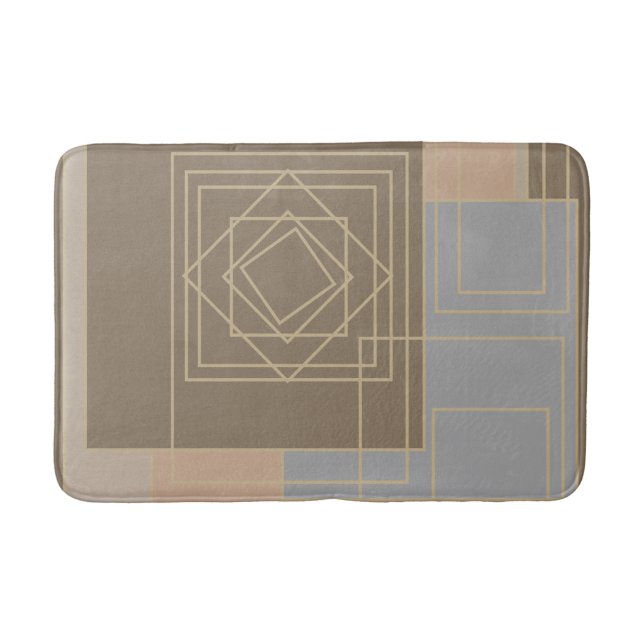 Abstract modern geometric art bath mat (Front)