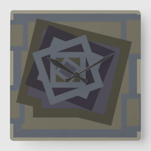 Abstract modern geometric art square wall clock