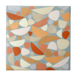 Abstract Modern Geometric Art Tile<br><div class="desc">Modern contemporary abstract geometric art with organic fluid shapes in warm pastel colours.</div>