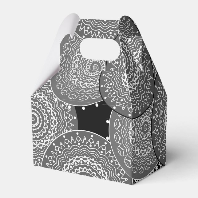 Abstract modern geometric circles round shapes man favor box (Front Side)