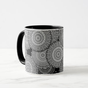 Abstract modern geometric circles round shapes man mug