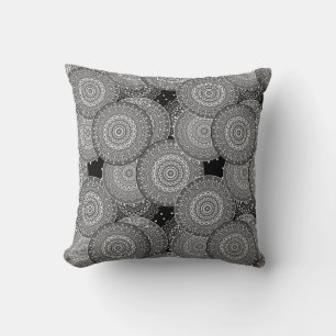 Abstract modern geometric circles round shapes man throw pillow