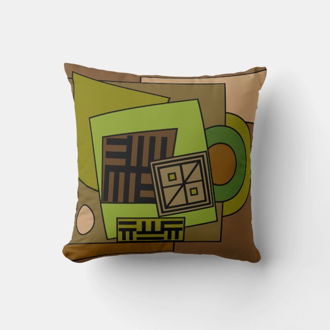Abstract modern geometric forms art throw pillow (Front)