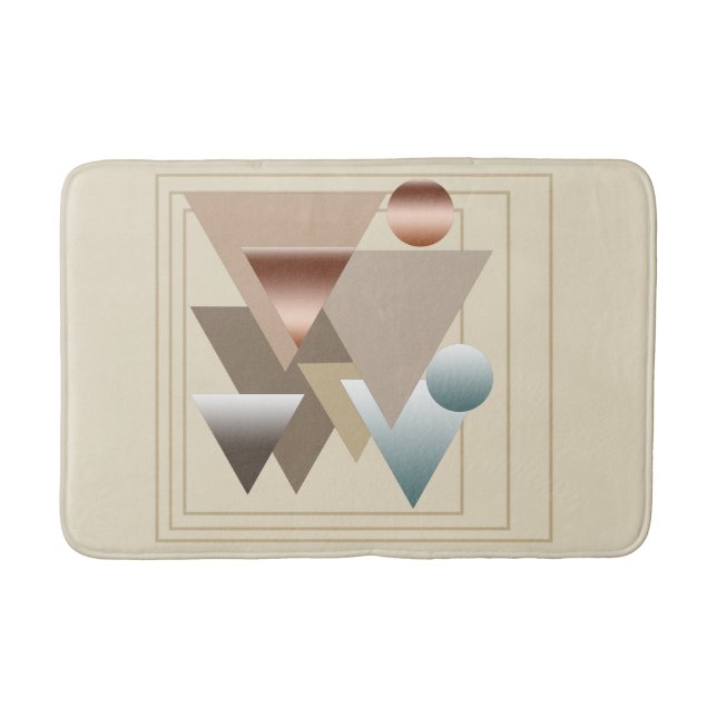Abstract modern geometric futuristic art bath mat (Front)