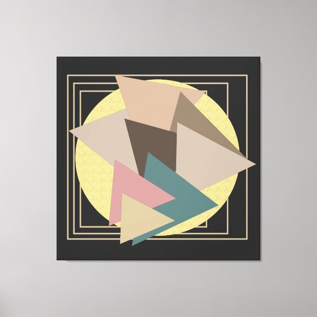 Abstract modern geometric futuristic art canvas print (Front)