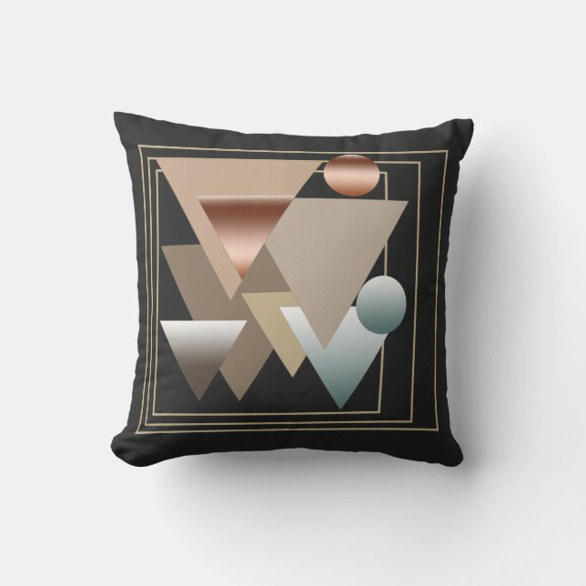 Abstract modern geometric futuristic art throw pillow (Front)