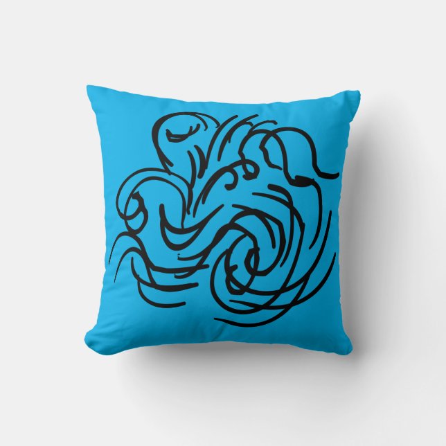 Abstract modern geometric line art throw pillow (Front)