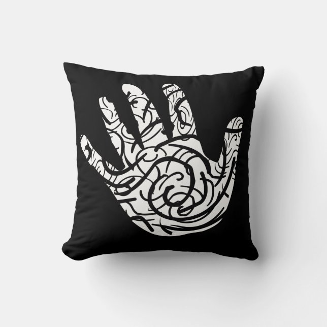 Abstract modern geometric line art throw pillow (Front)