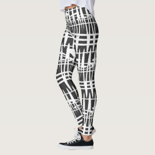 Abstract modern geometric lines art leggings
