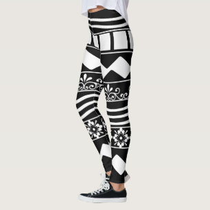 Abstract modern geometric lines art leggings