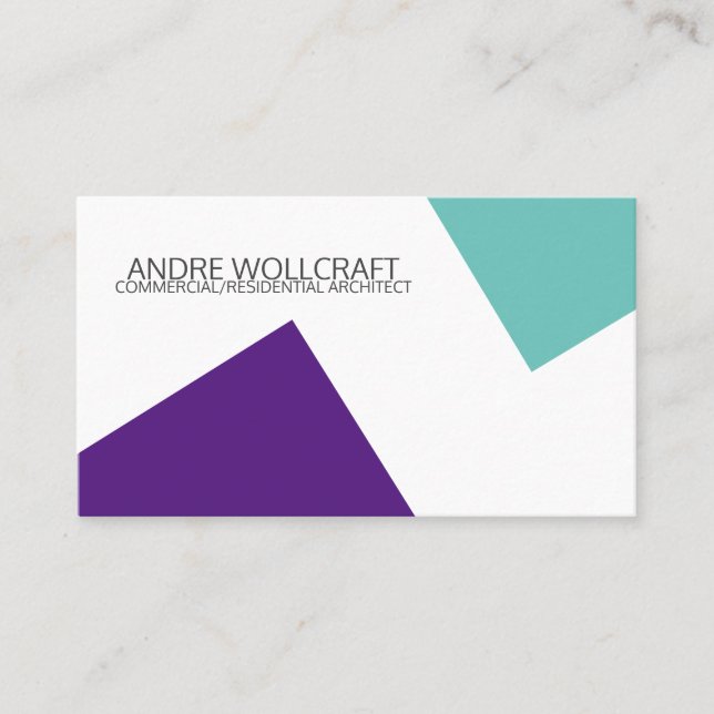Abstract Modern Geometric Shapes Architect Business Card (Front)