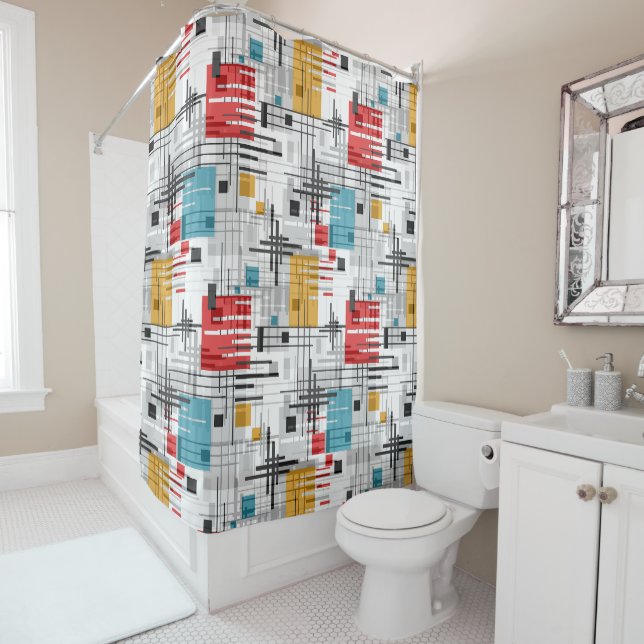 Abstract modern geometric shapes striped lined rec (In Situ)