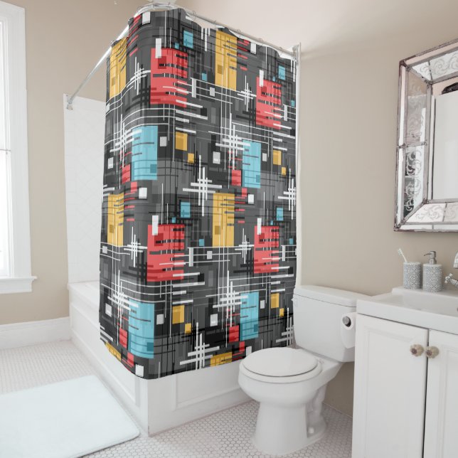Abstract modern geometric shapes striped lined rec (In Situ)
