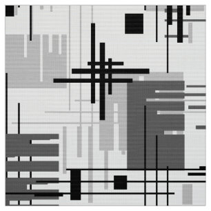 Abstract modern geometric shapes striped lined rec fabric