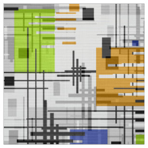 Abstract modern geometric shapes striped lined rec fabric
