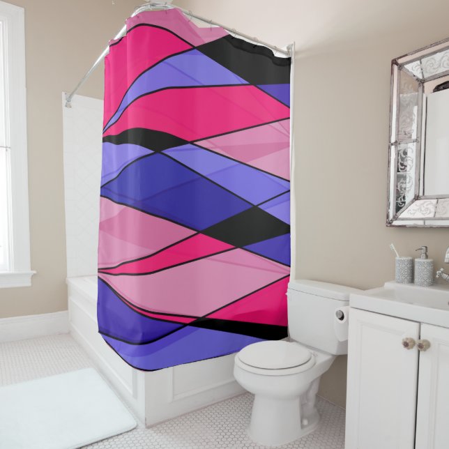 Abstract modern geometric shapes triangles pink bl (In Situ)