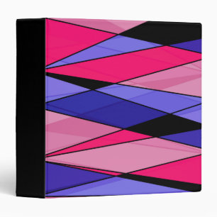 Abstract modern geometric shapes triangles pink bl binder