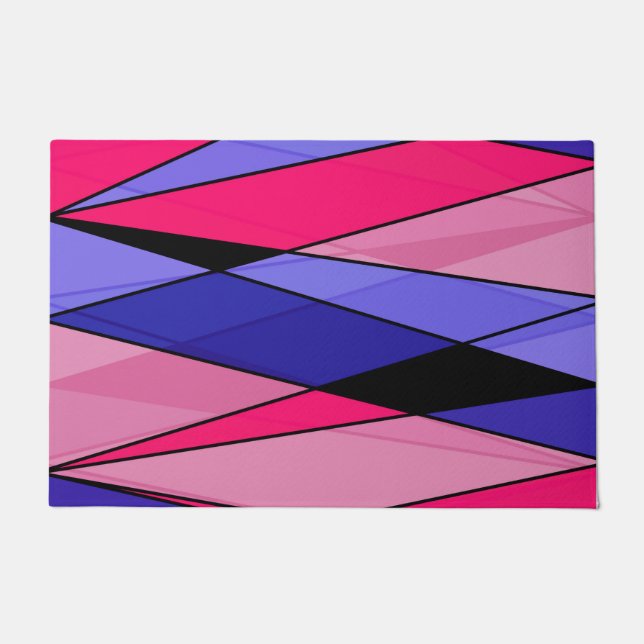 Abstract modern geometric shapes triangles pink bl doormat (Front)