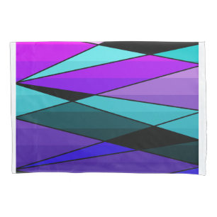 Abstract modern geometric shapes triangles pink pillowcase