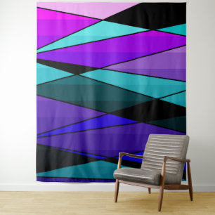Abstract modern geometric shapes triangles pink pu tapestry