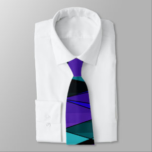 Abstract modern geometric shapes triangles pink pu tie