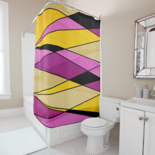 Abstract modern geometric shapes triangles pink ye