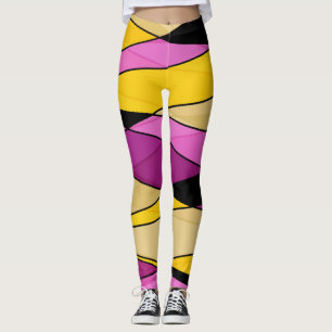 Abstract modern geometric shapes triangles pink ye leggings