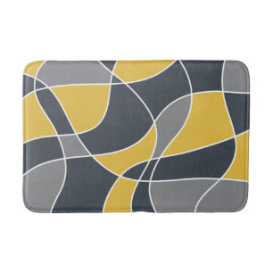 Abstract, modern, geometric, trendy pattern bath mat