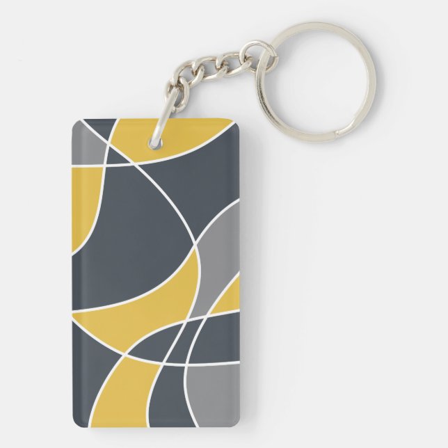 Abstract, modern, geometric, trendy pattern keychain (Back)