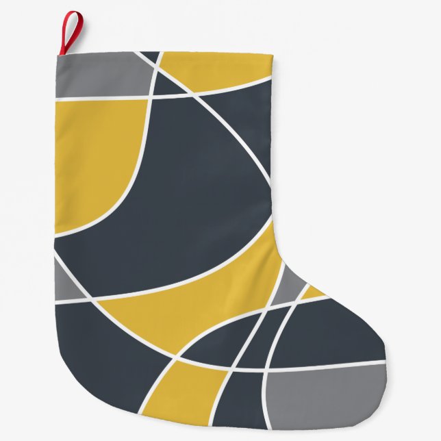 Abstract, modern, geometric, trendy pattern large christmas stocking (Front)