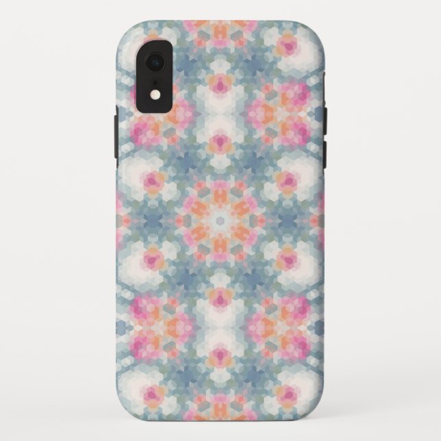 Abstract modern geometrical ornamental print blue Case-Mate iPhone case (Back)