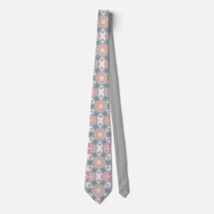 Abstract modern geometrical ornamental print blue tie