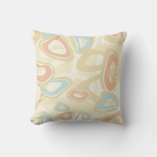 Abstract modern geometrical shapes pastel retro vi throw pillow